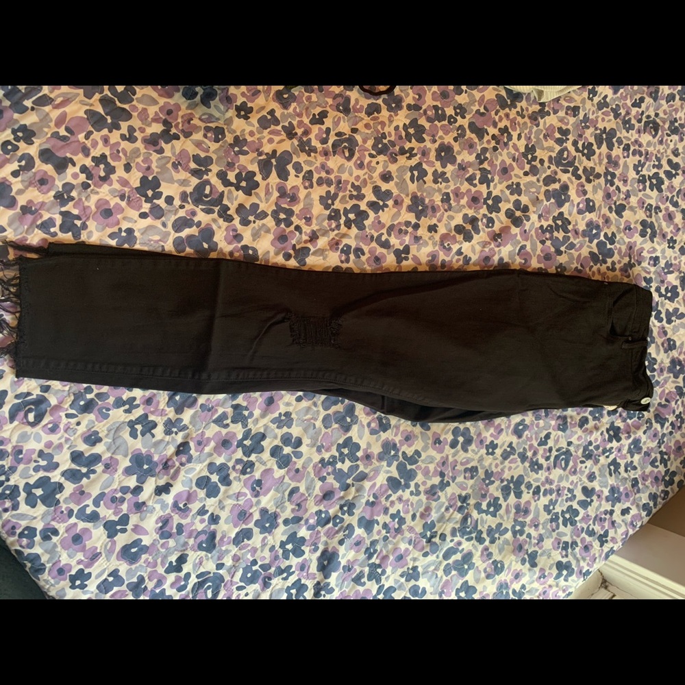 PacSun black ripped skinny jeans with cropped leg